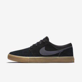 Nike SB Solarsoft Portmore II - Férfi Utcai Cipő - Fekete/Világos Barna/Sötét Szürke